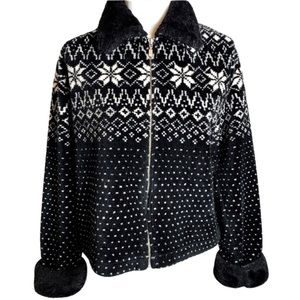 Vintage Willi Smith Snowflake Nordic Zip Fleece